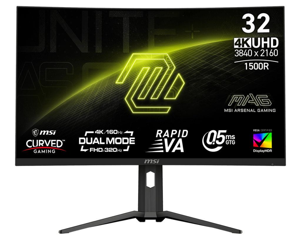 MAG 321CUPDFDE, Schwarz, 32 Zoll, Curved, 4K, VA, 320Hz/160Hz, 0,5 ms