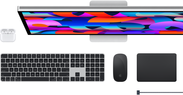 Mac Zubehör: AirPods, Studio Display, Magic Keyboard, Magic Mouse, Magic Trackpad, MagSafe Ladekabel