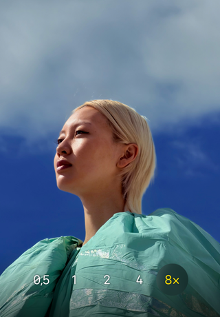 iPhone 17 Pro Kamera App, 0,5x, 1x, 2x, 4x und 8x optischer Zoom, wobei 8x ausgewählt ist