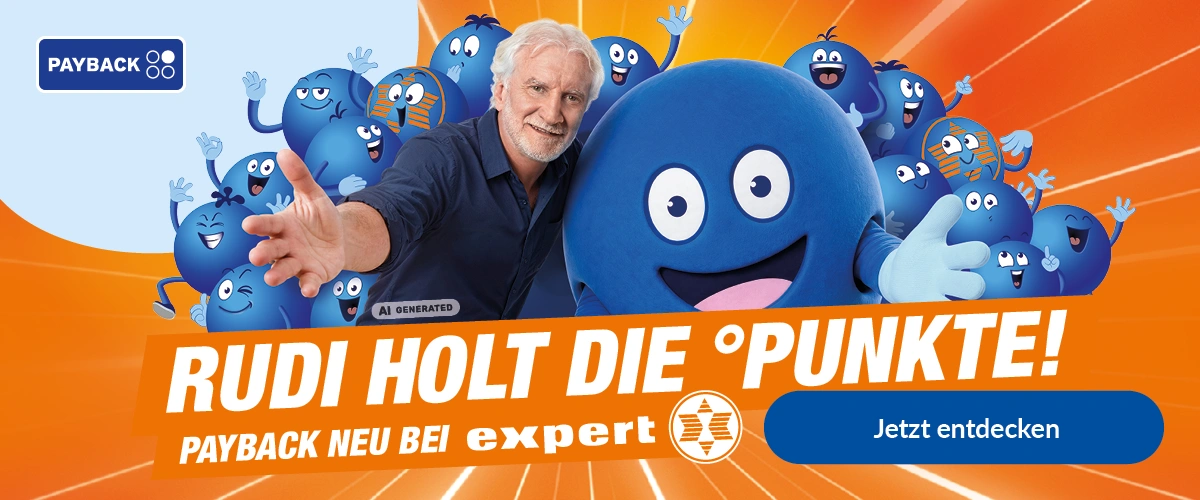 Rudi holt die °Punkte – PAYBACK neu bei expert!