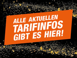 Banner mit der Aufschrift: Alle aktuellen Tarifinfos gibt es hier