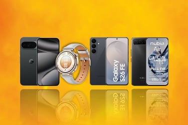 Es sind verschiedene mobile Endgeräte zu sehen. Darunter Smartphones und Smartwatches. Alles liegt vor einem grauen Hintergrund.