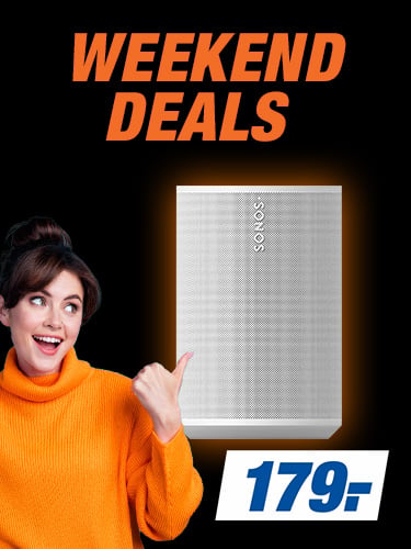 WEEKEND DEALS
VIELE TOP-ANGEBOTE. NUR FÜR KURZE ZEIT
z. B. Sonos Era 100 weiß Streaming-Lautsprecher