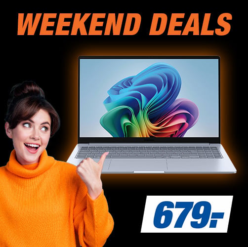 WEEKEND DEALS
VIELE TOP-ANGEBOTE. NUR FÜR KURZE ZEIT
z. B. Samsung Galaxy Book4 Edge Sapphire Blau, Copilot+, 15,6'', 256GB