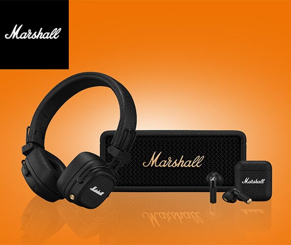 Marshall-Lautsprecher und Kopfhörer