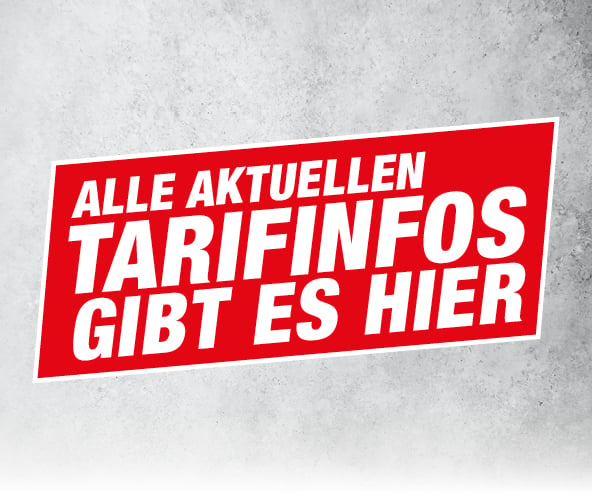 Banner mit der Aufschrift: Alle aktuellen Tarifinfos gibt es hier