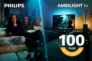 Join the light side
Jetzt einen Ambilight TV 100 Tage risikofrei testen.