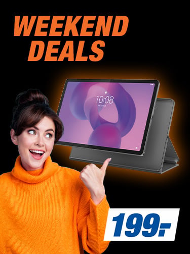 WEEKEND DEALS
VIELE TOP-ANGEBOTE. NUR FÜR KURZE ZEIT
z. B. Lenovo Idea Tab (Tab Pen + Folio Case)