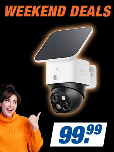 WEEKEND DEALS
VIELE TOP-ANGEBOTE. NUR FÜR KURZE ZEIT
z. B. eufy SoloCam S340 Außenkamera