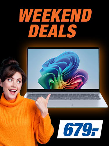 WEEKEND DEALS
VIELE TOP-ANGEBOTE. NUR FÜR KURZE ZEIT
z. B. Samsung Galaxy Book4 Edge Sapphire Blau, Copilot+, 15,6'', 256GB